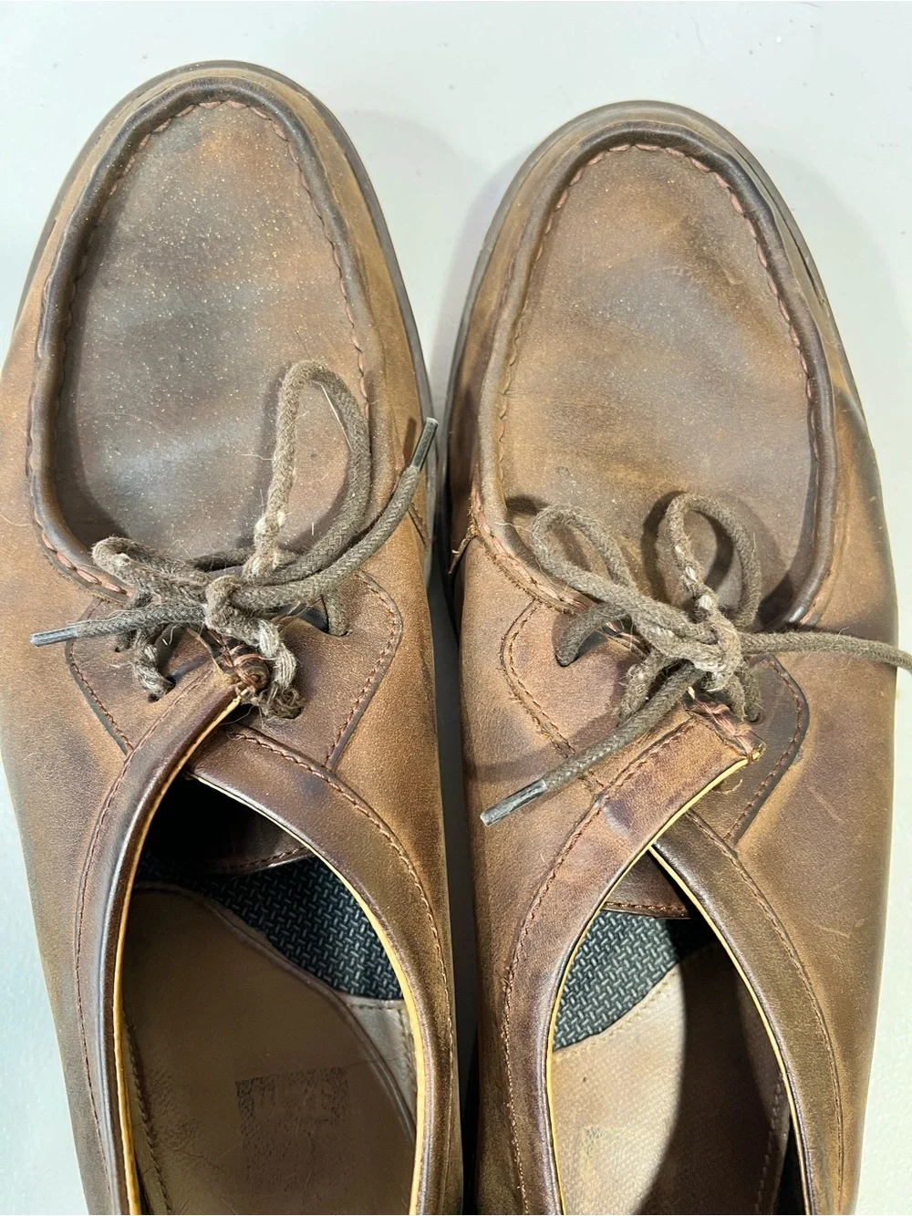 Men's Johnson and Murphy Brown Leather Casual Lace-Up Boat Shoes